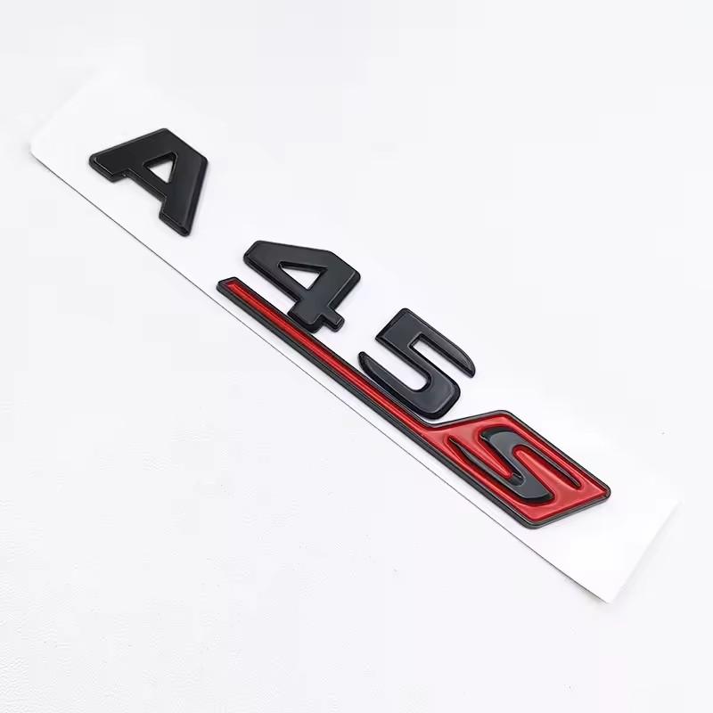 1pcs Black A45S Logo Turbo 4MATIC Badge Car Rear Star Sticker Trunk AMG Emblem For Mercedes Benz A 45S AMG W177 Accessories
