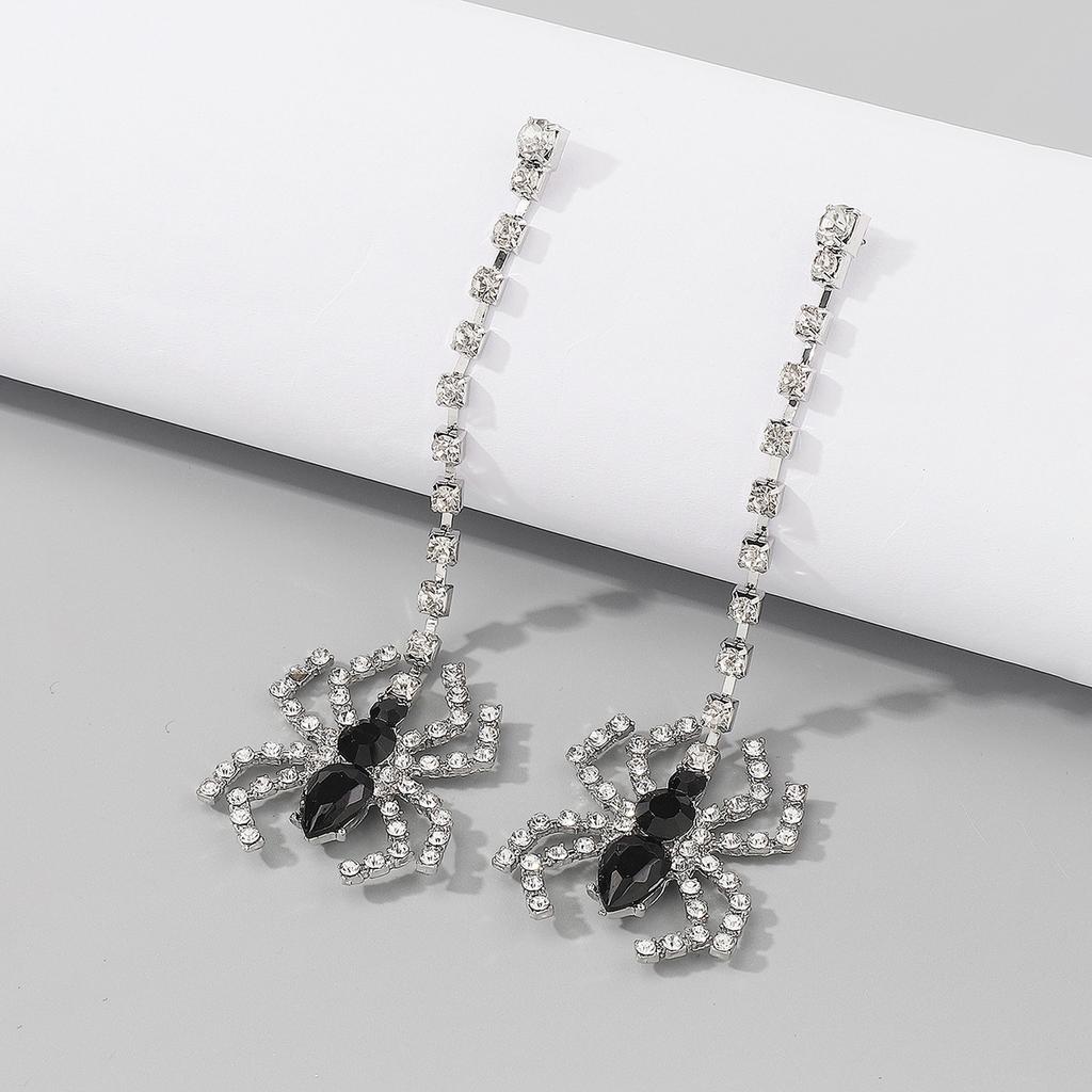 Сверкающие серьги-пауки для вечеринки, женские украшения с насекомыми, уникальные и крутые