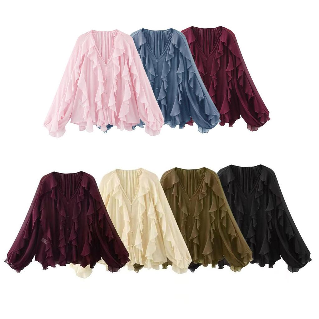 TAOP&ZA Женская летняя блузка с многослойными оборками