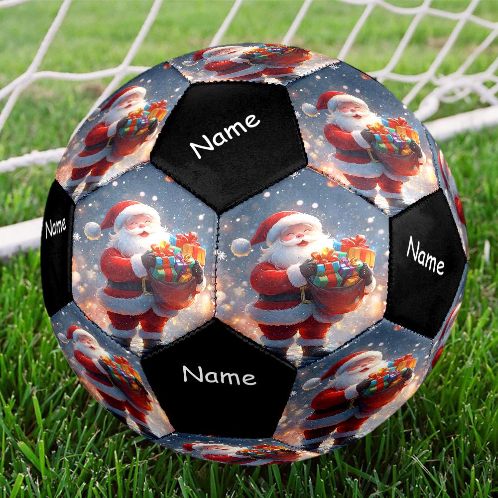 Custom Name Christmas Santa Claus Theme Size 5 Soccer Ball, Suitable for Both Indoor and Outdoor Matches, a Gift Suitable for Everyone.