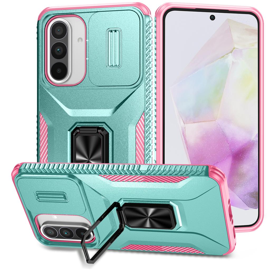 Крышка объектива камеры с кольцом для автомобильного крепления, подставка, гибридный жесткий ПК, мягкий TPU, противоударный защитный чехол для Samsung Galaxy S25 S24 S23 Ultra A16 A56 A26 A55 A15