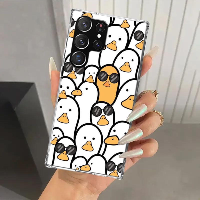 Мультяшная Утка Гусь Игровой Чехол для Телефона для Samsung Galaxy S26 S24 S23 Ultra S25 Edge S22 S21 Plus S20 FE + Мягкий Печатный Чехол Funda Ga