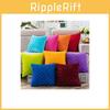 Stylish Solid Bright Color Grids Checks Velvet Cushion Cover For Elegant Decor