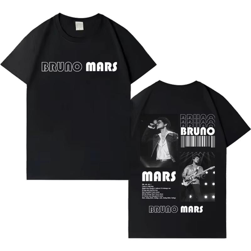 2026 Singer Bruno Mars Tshirt Men Women Pop Casual Short Sleeve TShirt Men Aesthetic High Quality Gothic Crewneck Top Fans Gift