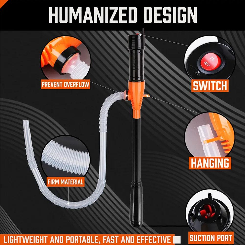 Портативный насос для перекачки жидкости, электрический, работающий от аккумулятора, наружный аварийный насос для перекачки топлива, заправочный инструмент A8E3