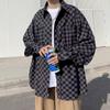 2024 Повседневная свободная рубашка с лацканами в клетку для мужчин среднего возраста и молодых мужчин, деловая повседневная модная куртка для мужчин