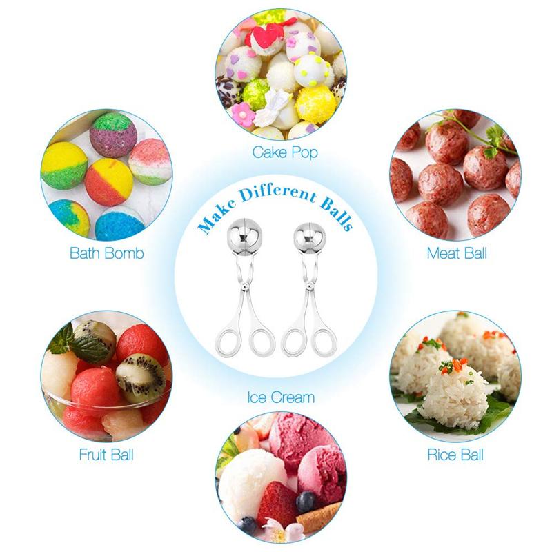 LMETJMA Мясная машинка из нержавеющей стали для приготовления фаршированных фрикаделек, антипригарное приспособление для приготовления мясных, рыбных и мясных шариков, кухонные инструменты для приготовления мяса KC0298