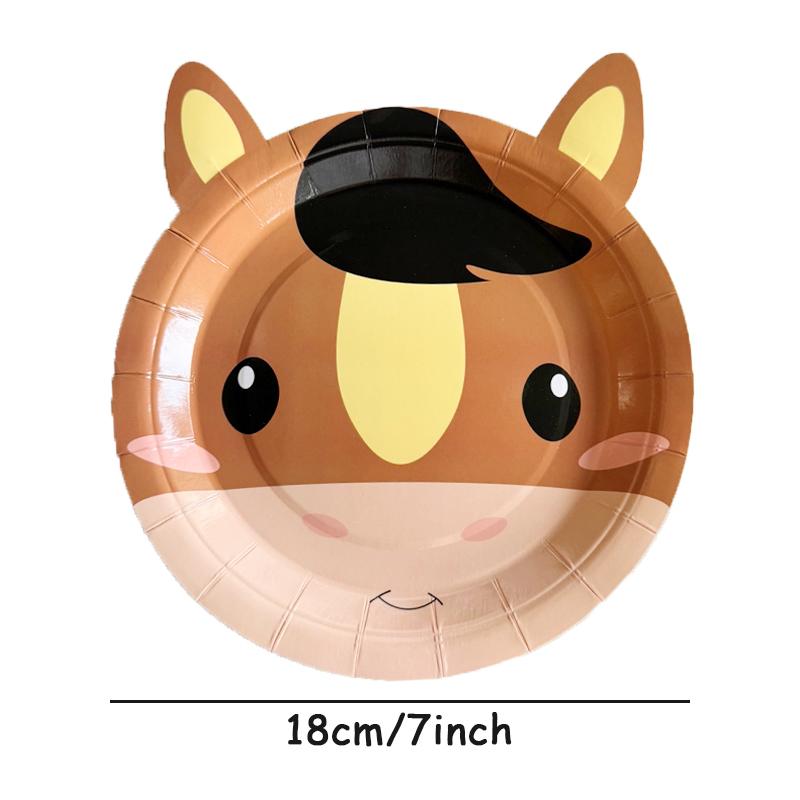 10pcs Farm Animals Party Paper Plates Cow Sheep Duck Chick Disposable Plate Kids Children Birthday Tableware Parties Supply