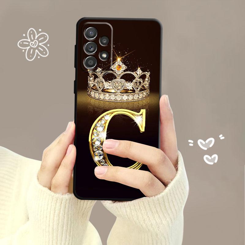 Чехол с золотым мрамором и монограммой для Samsung Galaxy A14 A73 A53 A71 A51 A31 A33 A22 A12 A21s A13 A32 A52s A72 A52 A23