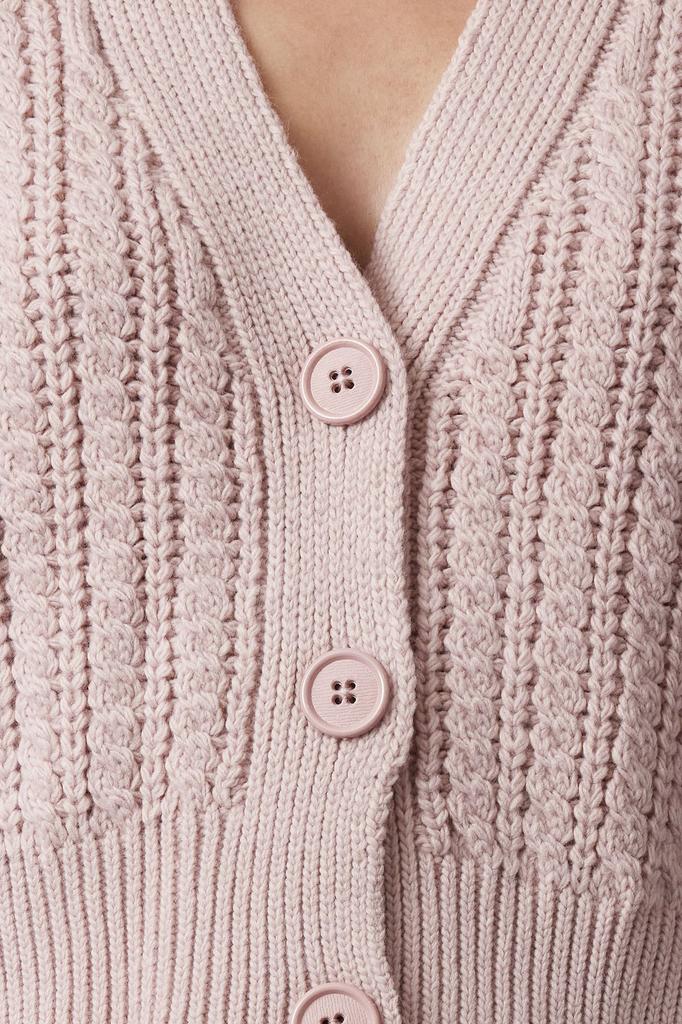 Женский элегантный кардиган, укороченный пудровый кардиган из мягкого текстурированного трикотажа