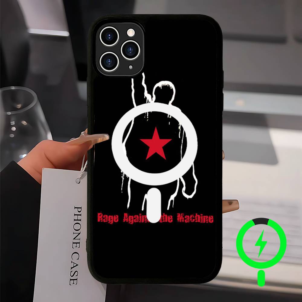 Рэп-метал группа Rage Against The Machine Для чехла Magsafe Для IPhone 17 16 Pro Max 15 14 Plus 13 12 11 Беспроводная зарядка Телефон