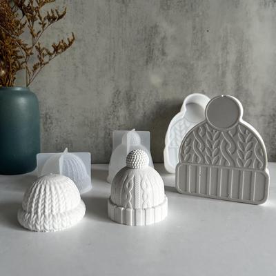 Зимняя вязаная шапка силиконовая форма Рождественская шапка с помпоном формы Вязаная шапка Санты Рождественский вечер Автомобильный ароматизатор Свеча из смолы DIY Домашний декор