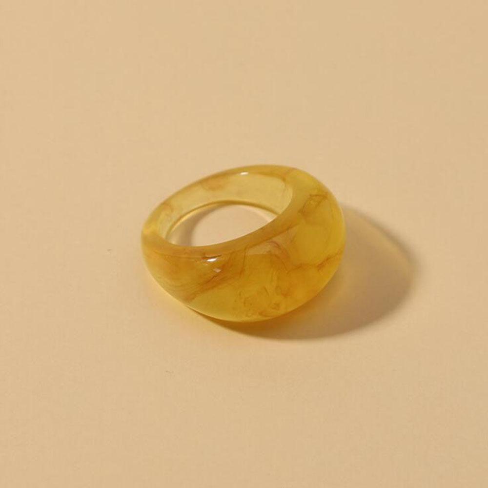 New Trendy Big Round Acrylic Resin Rings for Women Geometric Colorful Finger Ring for Girls Party Korean Fashion Zircon