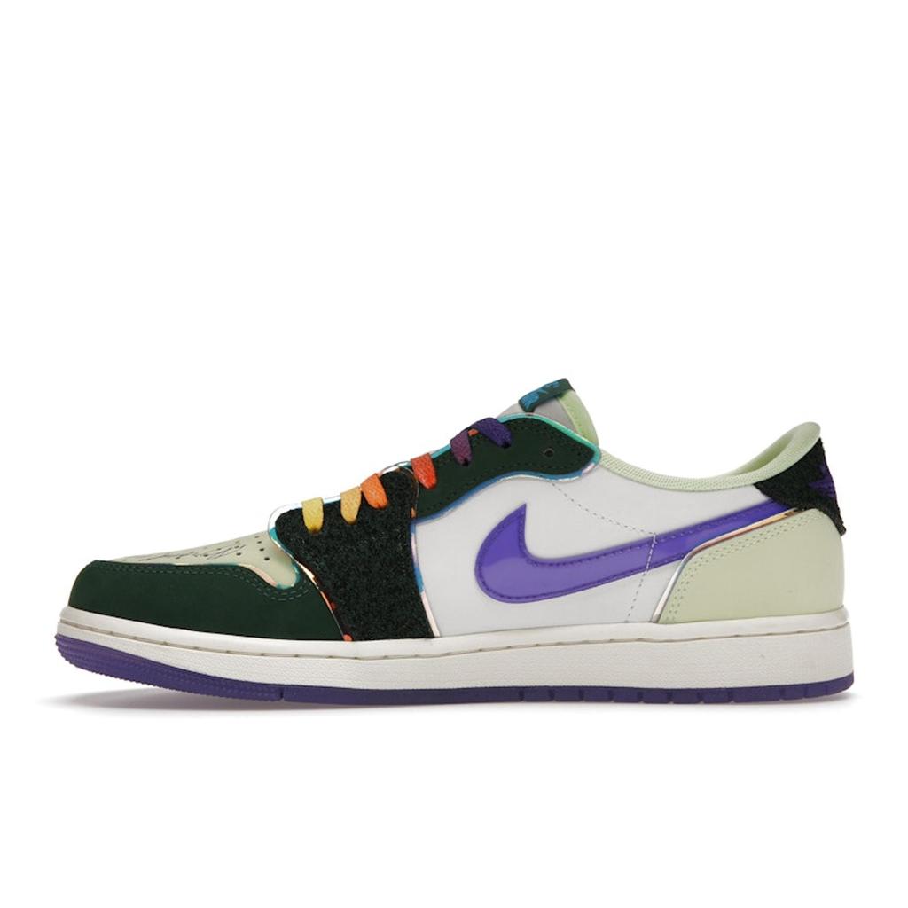 Кроссовки унисекс Air Jordan 1 Retro Low OG Doernbecher 2023 Green Gorge-Green Court-Purple FD9665-351