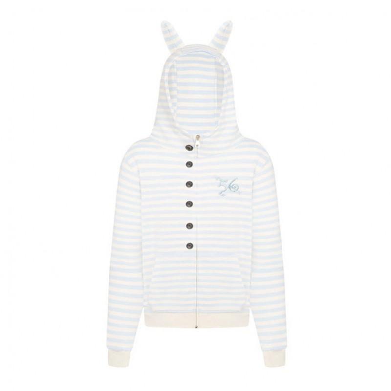 Vintage Striped Zip Hoodie Slim Fit Casual Sweatshirt Teens