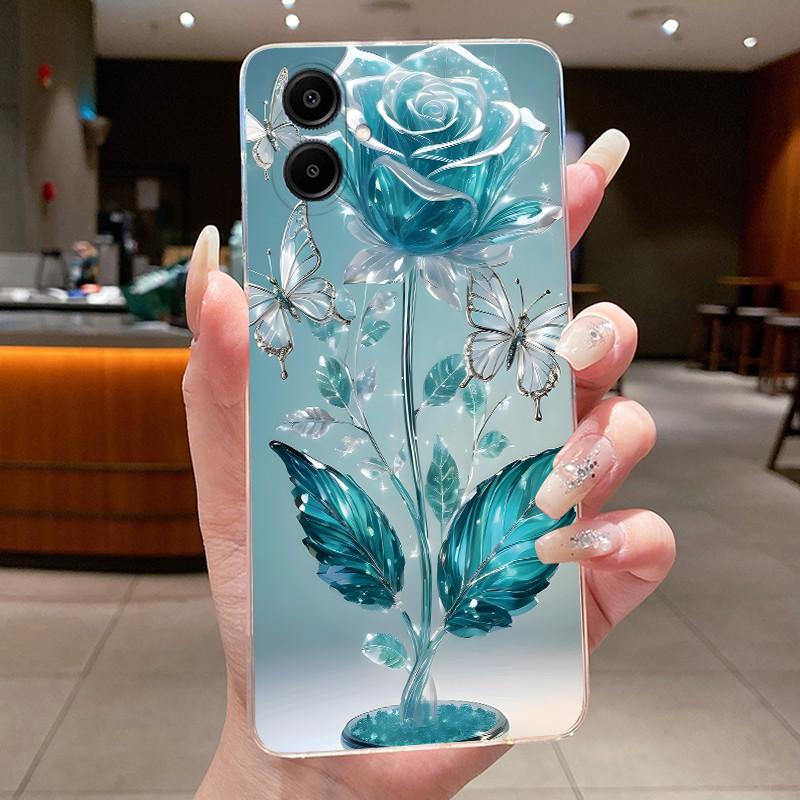 For Samsung A06 Case A065F Luxury Fashion Butterfly Flowers Painted Clear Silicone Soft Phone Case For Samsung Galaxy A06 Cover