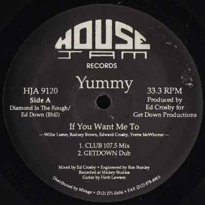 12-дюймовая пластинка YUMMY - Если ты хочешь, чтобы я остался HJA9120 HOUSE JAM RECOR 1991 US Танцевальная и электронная б/у