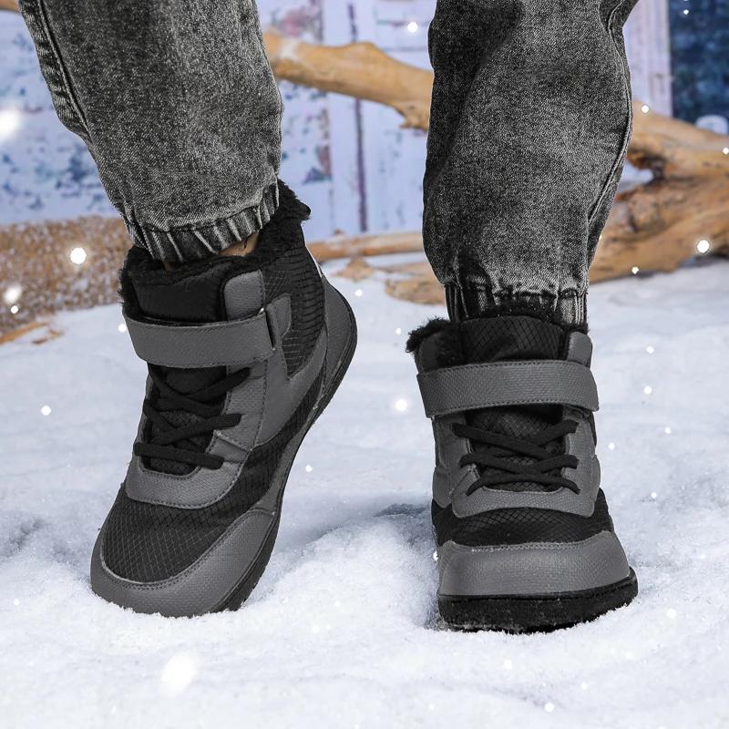 Модные широкие детские зимние сапоги-босоножки, теплые зимние ботинки для девочек, уличная ходьба, нескользящая детская обувь, кроссовки для девочек и мальчиков