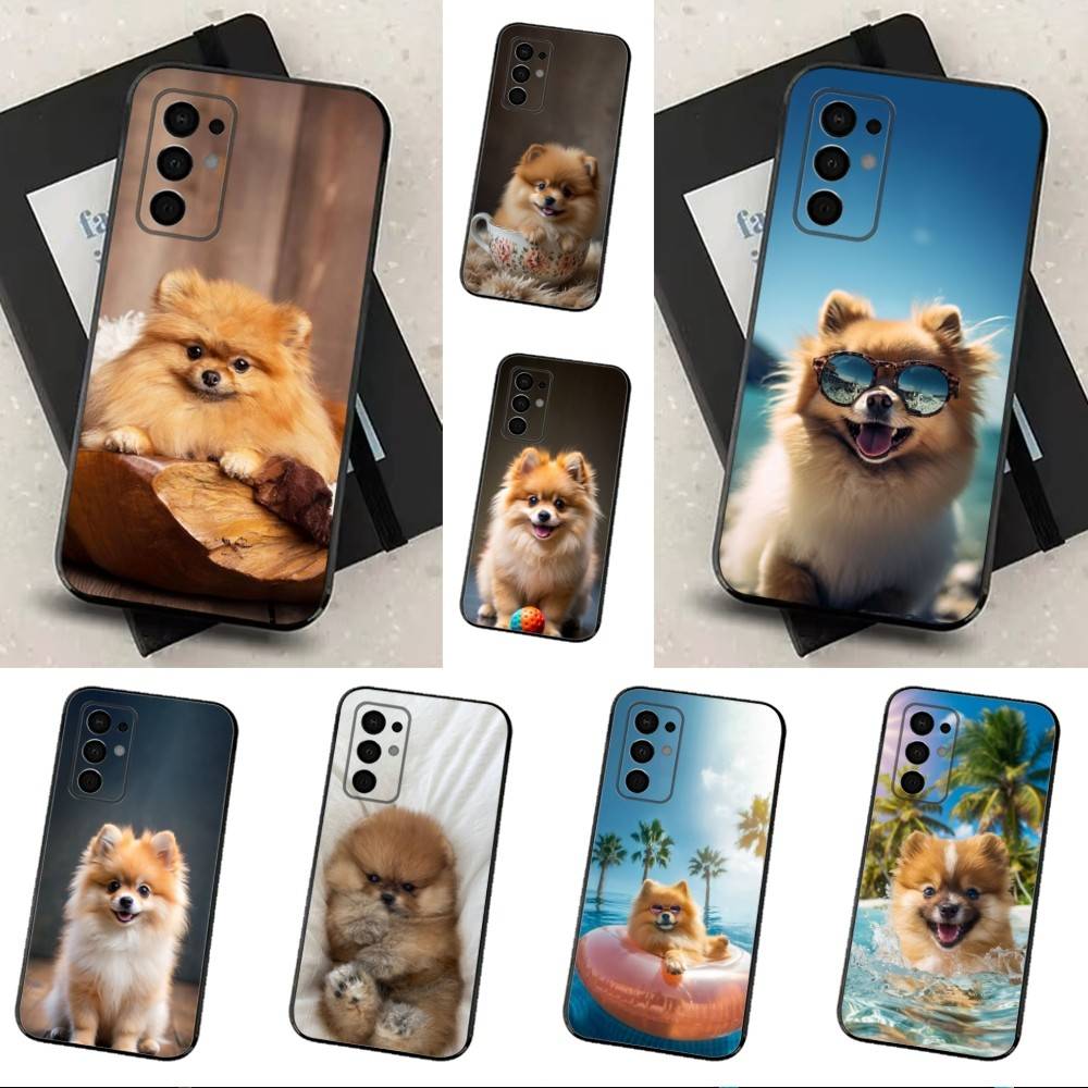 Милые животные Померанские собаки Для Samsung Galaxy A73,31,Note,22,71,53,32,72,41,8,9,52,J7,Мягкий черный силиконовый чехол