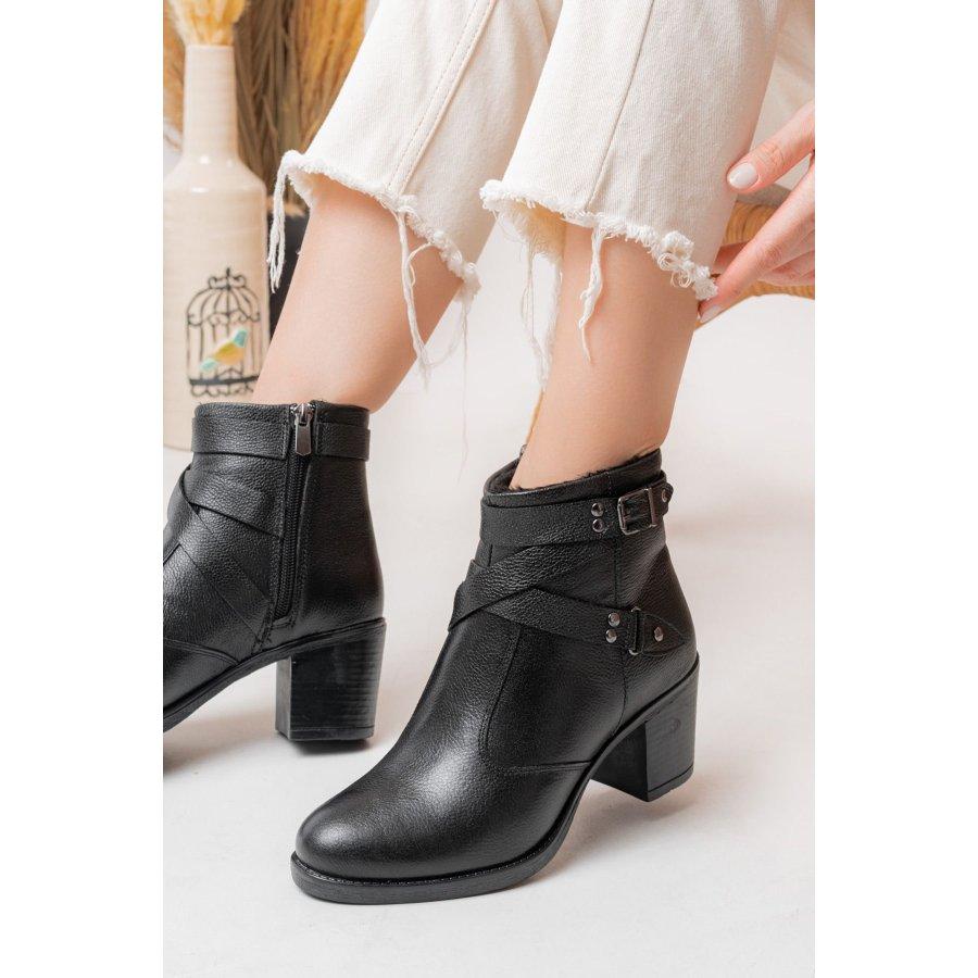 Женские повседневные стильные ботинки из натуральной кожи на массивном каблуке