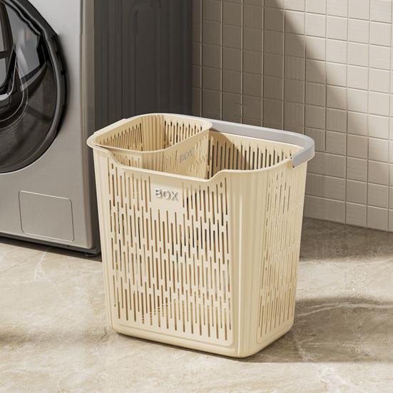 Корзина для белья Дышащая сетчатая корзина для хранения с ручкой Корзина для грязной одежды со встроенной корзиной для нижнего белья для одежды, игрушек, ванной комнаты, стирки