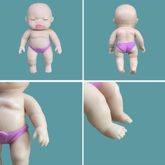 Simulation Human Baby Doll Squeeze Toy Flexible Tensile Rebound Cute Baby Doll Soft TPR Pinch Toy Anti-stress Vent Toys Cartoon Doll Squishes
