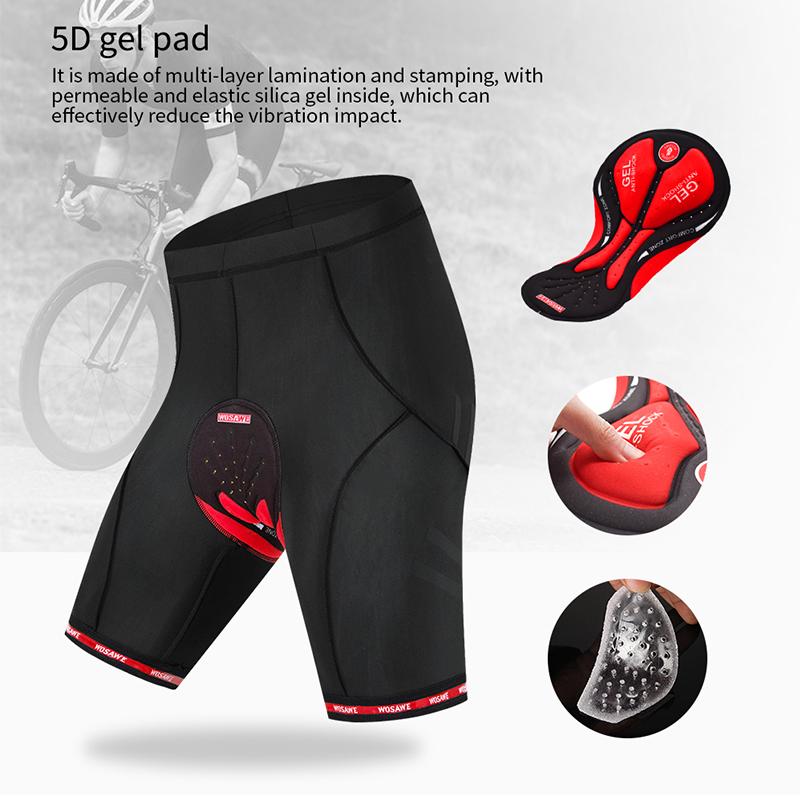 Велосипедные комплекты WOSAWE Летние дышащие велосипедные шорты с гелевой подкладкой