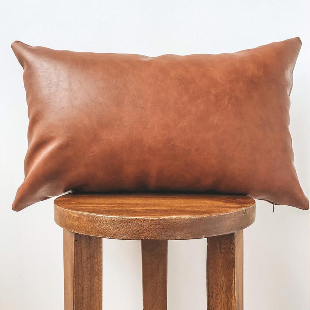 Bed Cushion Cover Solid Color Leather Modern Simple Style Bedroom Living Room Decoration Car Sofa Pillow Case 45x45cm/30x50cm
