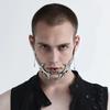 Punk Alien Decent Gothic Mask Mask Cosplay Irregular Metal Face Wearing  Holiday Party Decor