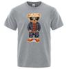 Cowboy Ted Bear With Hands In Pockets Men T Shirts Loose Summer Streetwear Casual Tee Clothes T-Shirts Cotton Breathable Tops