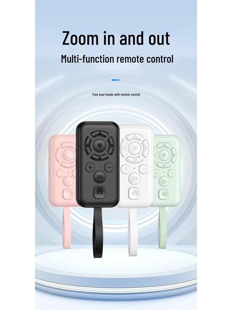Smart Bluetooth Remote: Multifunctional Zoom, TikTok Controller, Rechargeable Phone Photography & Video Page Turner.