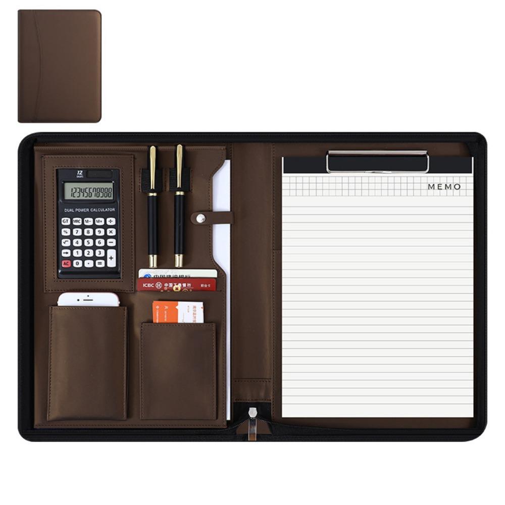 Папка для файлов формата А4 на молнии с калькулятором, блокнот для заметок на совещании, портативный бизнес-блокнот, совещание