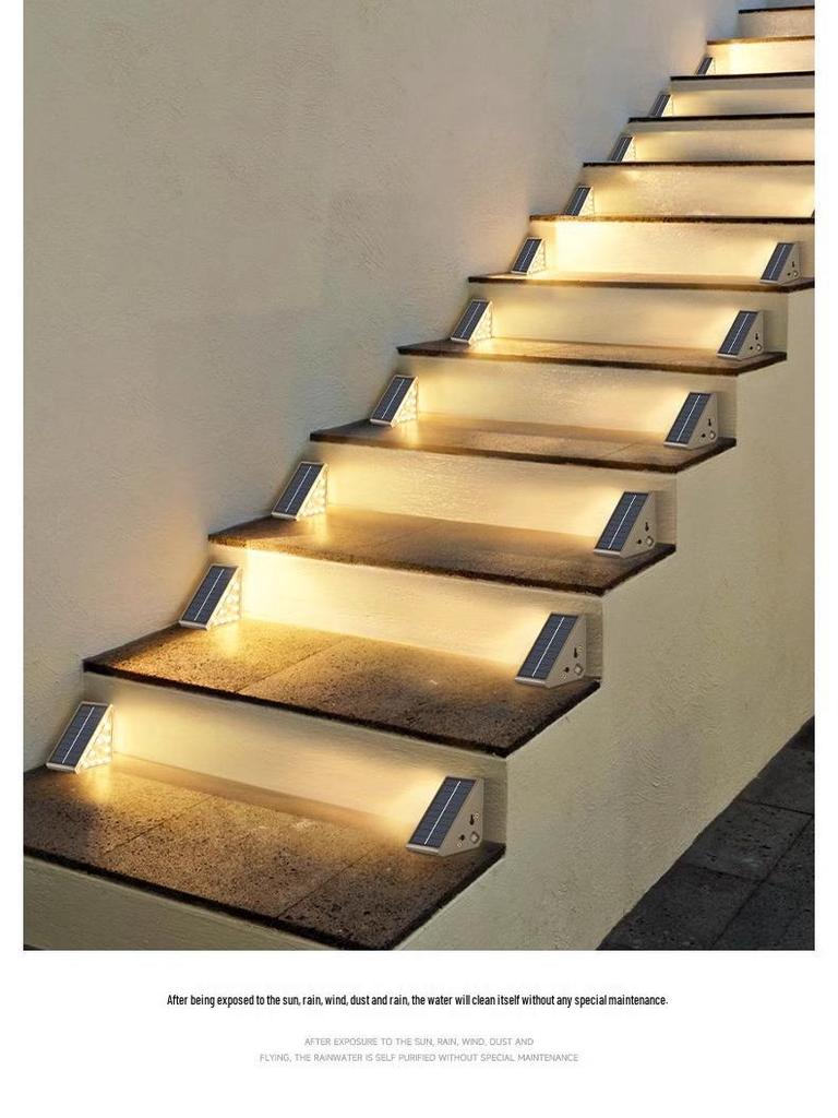 Солнечные треугольные ступеньки для наружных дорожек и дворов