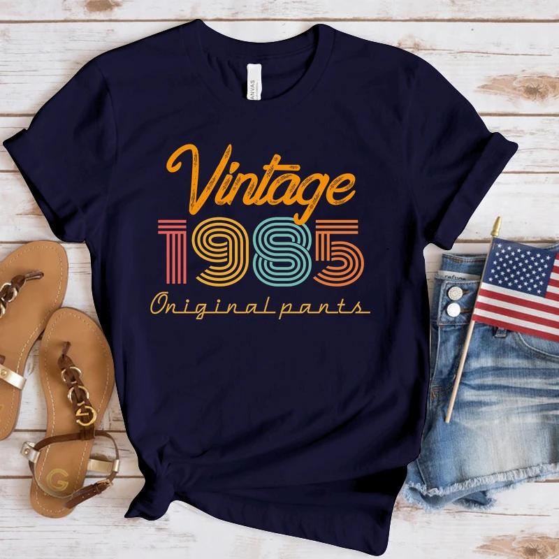 New Hot Vintage 1985 Tshirts Fashion Unisex Girls Summer Tee Shirt Casual Short Sleeve Round Neck Tops Tshirts