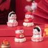 New Year Worship Guanyin Small God of Wealth Resin Crafts Blind Box Accessories Micro Landscape Desktop Car Carrying Fortune Small Decoration