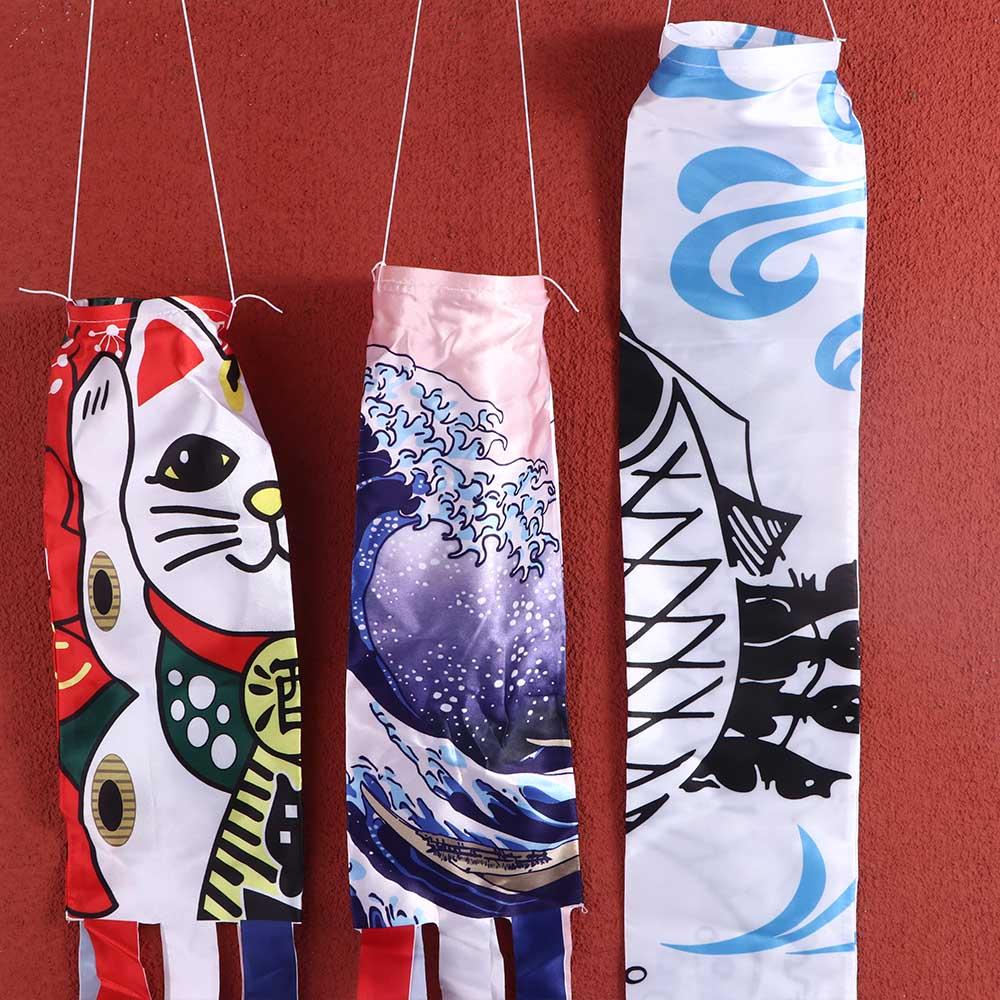 Japanese Style Yard Decor Outdoor Fish Flag Windsock Wind Chimes Hanging Decorations Carp Flag