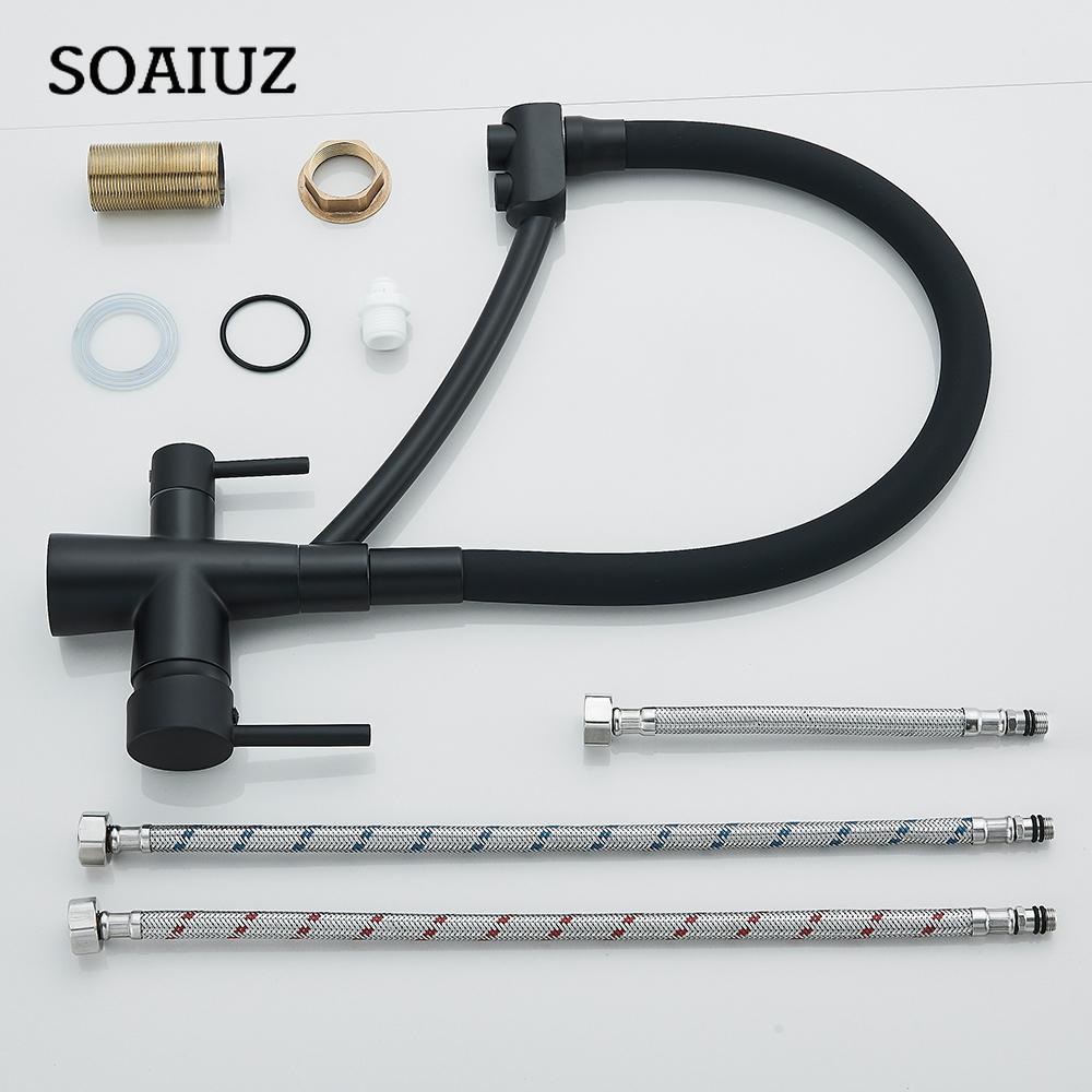 Filtered Kitchen Sink Faucets Purification Tap 360 Rotate Water Filter Tap For Kitchen 3 In 1 Purifier Vessel Sink Mixer