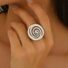 Fashion Gold Geometric Spiral Line Ring Women's Light Luxury Niche Opening Adjustable Index Finger Ring