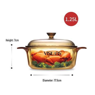 ZISIZ Стеклянная кастрюля 1,25 л с двойными ручками