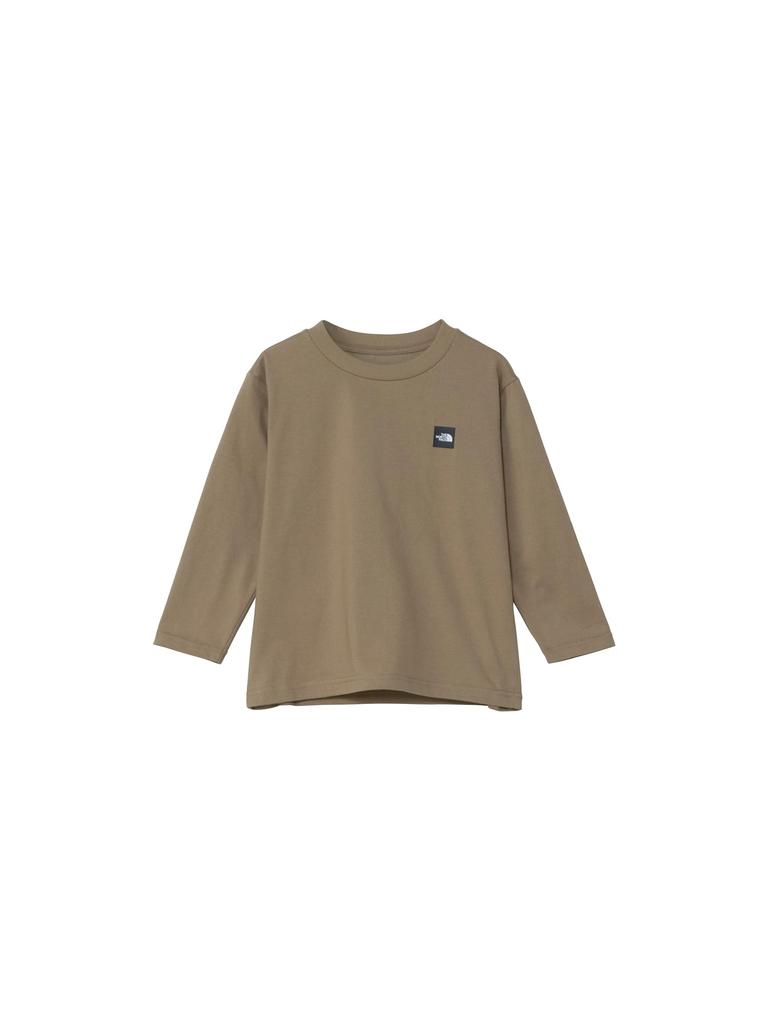 The North Face Long Sleeve Small Box Logo Classic Size 120 T-Shirt, Tee, Khaki,
