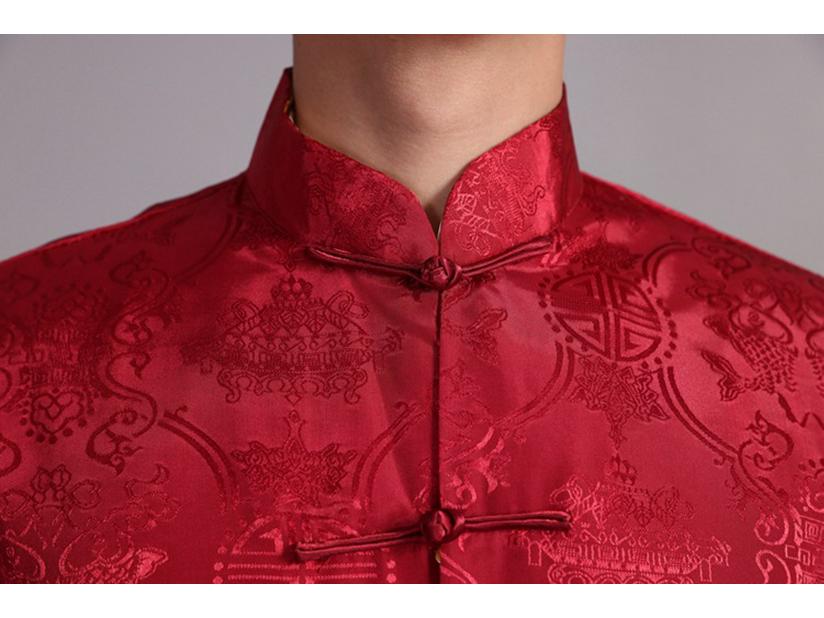 Мужской двусторонний пиджак тан - Ханфу с длинным рукавом для весны и осени