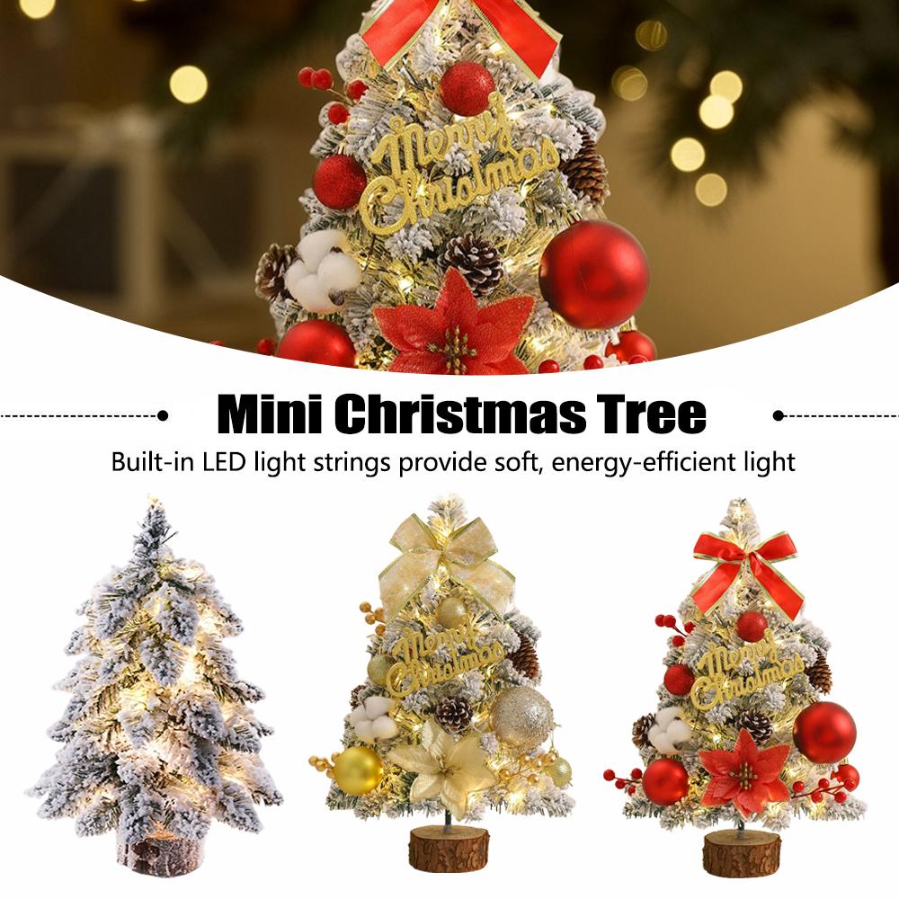 45cm Mini Christmas Tree Home Decoration PVC Artificial Party New Tree Small Battery Ornaments -No Xmas Christmas U4C2