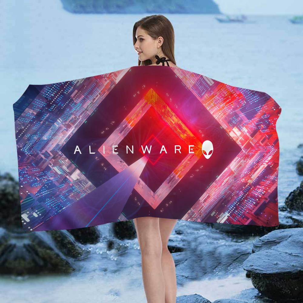 Dell Alienware A-Animation Микрофибровое одеяло для ПК-гейминга Быстросохнущие пляжные полотенца Печать Супервпитывающее полотенце-одеяло для бассейна