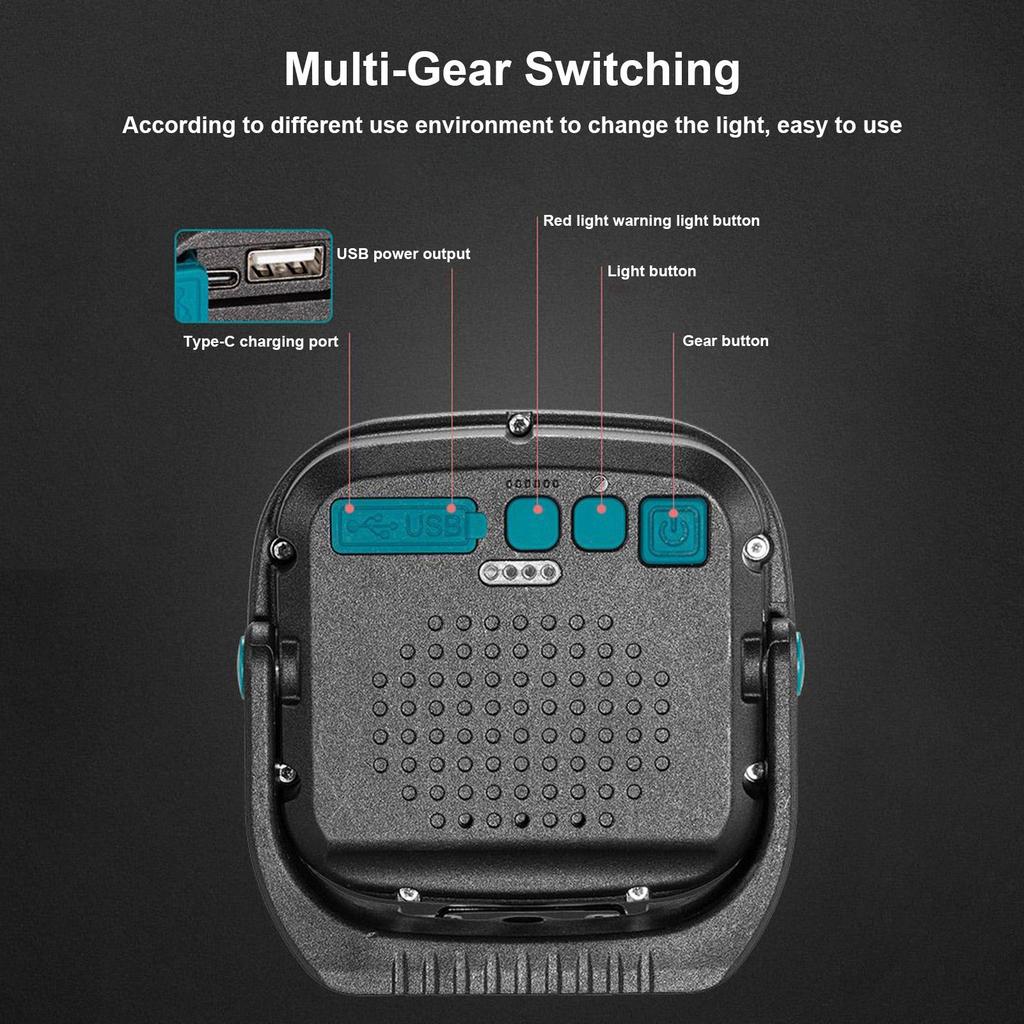 Work Lights Rechargeable Portable Camping Light Dustproof Waterproof USB Charging Lamp For Outdoor Adventures Car Automotive