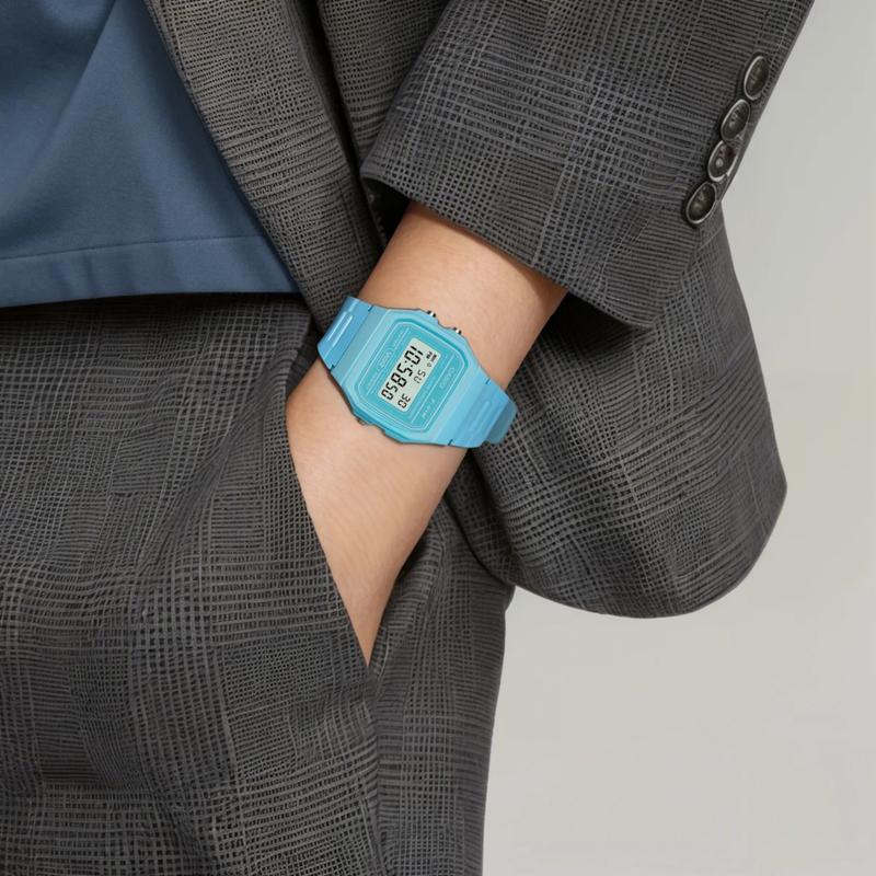 Casio Серия STADARD модный тренд простой ретро классический маленький квадратный ЖК-дисплей спортивный водонепроницаемый кварцевый механизм полимерный ремешок японский F-91WC-2AEF