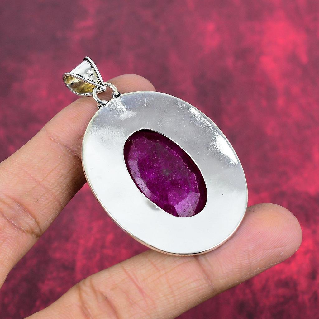 Ювелирные изделия с подвеской из рубина и драгоценного камня, подвеска из цельного серебра 925 пробы ручной работы, ювелирные изделия последнего дизайна