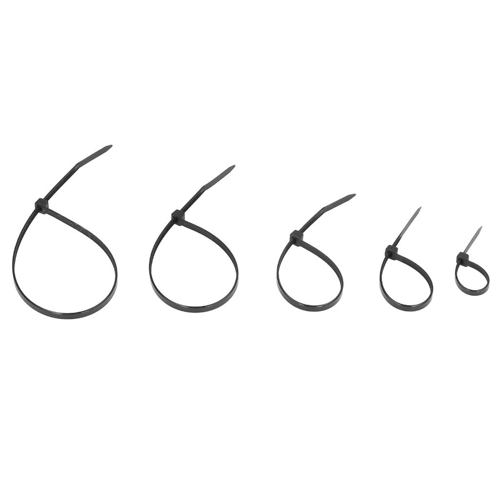 700Pcs Cable Tie 40lb Strength Hose Zip Self Locking Set Kit for Wire Line Black