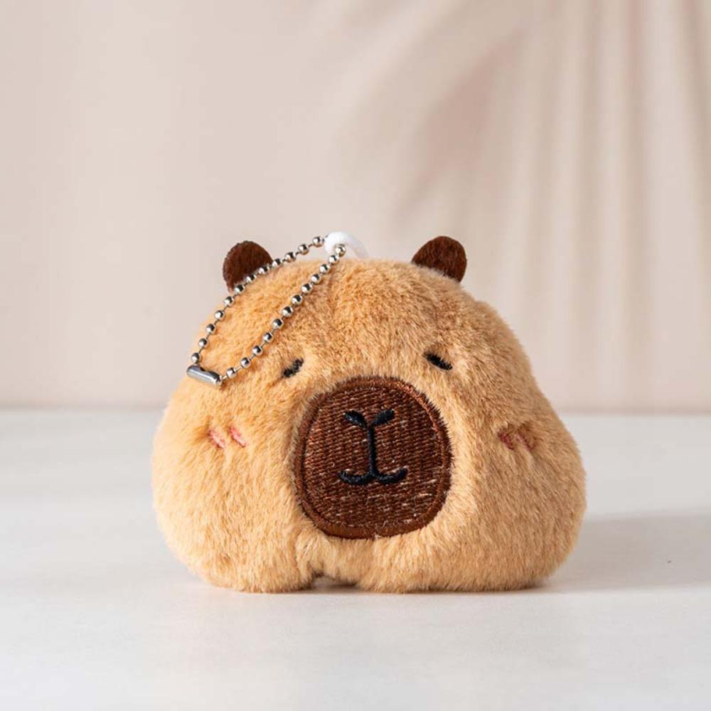 Blinking Capybara Key Ring Beeping Cartoon Animal Pendant Bag Hanging Capybara Plush Keychain  Kids