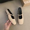 Inner Heightening Bag Head Half Slippers Women Wear 2024 Autumn New French Retro Suede Fairy Style Mary Jane Shoes