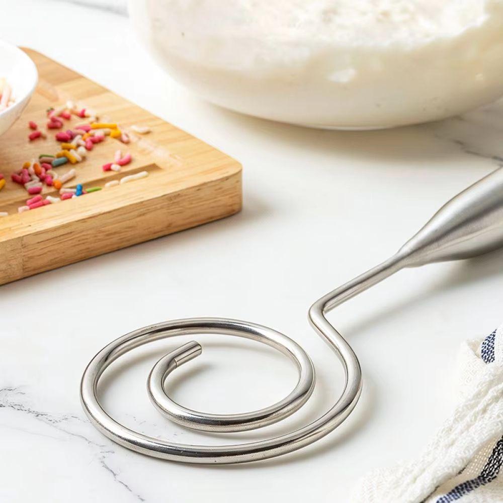 Seamless Spiral Dough Whisk Comfortable Handle Egg Beater Hand Sourdough Stirrer Cream Mixing